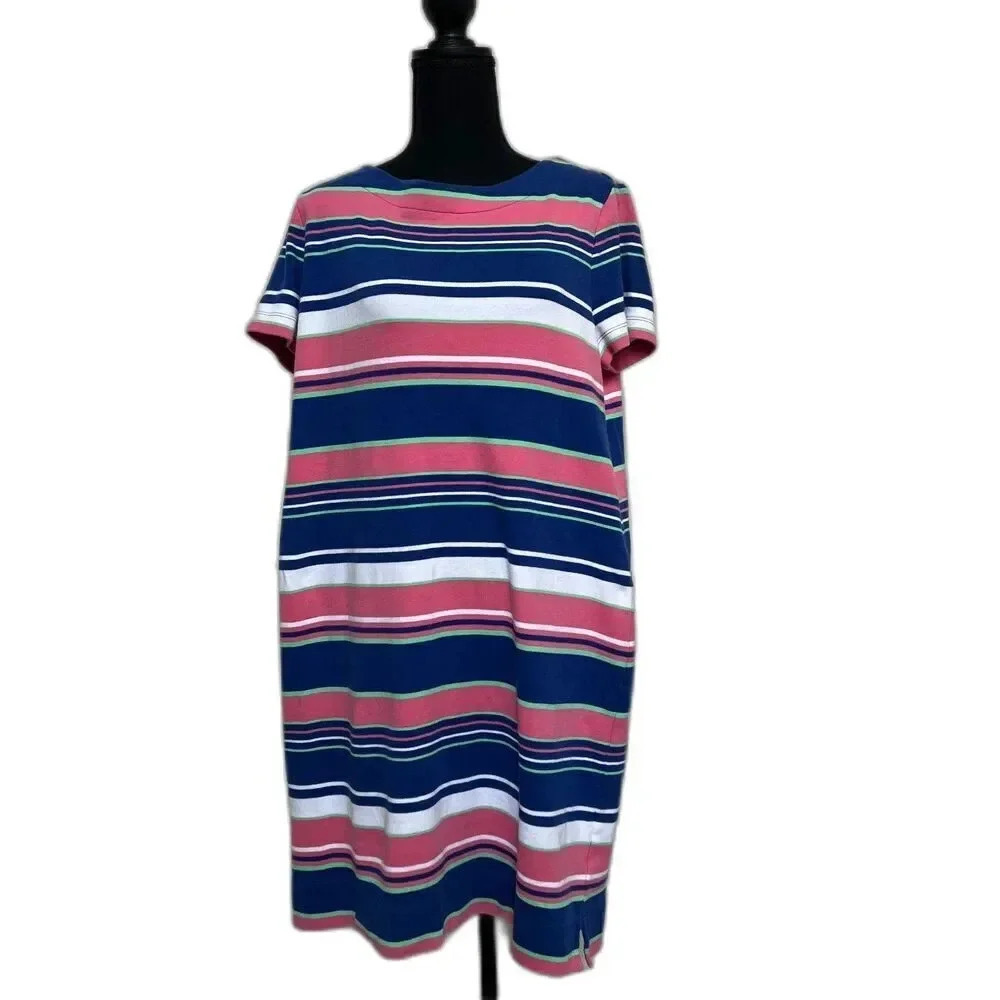 Talbots T-Shirt Women Plus Stripped Shirt Dress Multicolor Size X